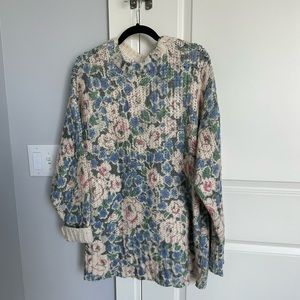 Zara sweater- long. Wore as a sweater dress personally